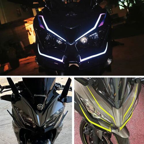 Universal Reflective Cool Front Pull Headlight Decals Motorc