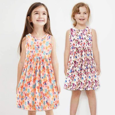 New Milk Silk Childrens Dress Sleeveless Pastoral Style Gir