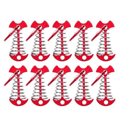 10Pcs Fishbone Deck Anchors Peg Tents Tensioner for Outdoor