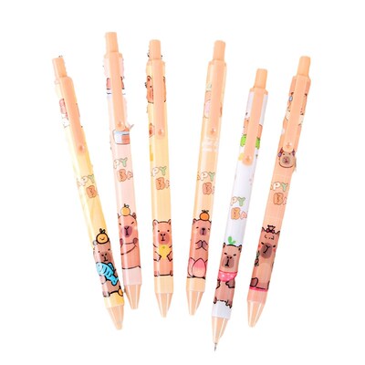 Creative Cute Capybara Clicking Black Neutral Pen Student Pr