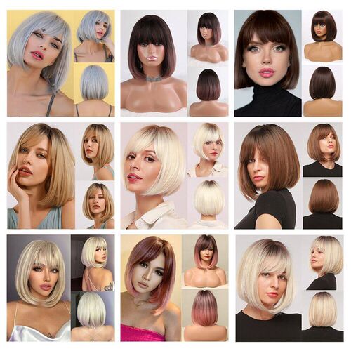 Export Full Head ver, Bangs, Gradient Pink Bobo Short Hair W