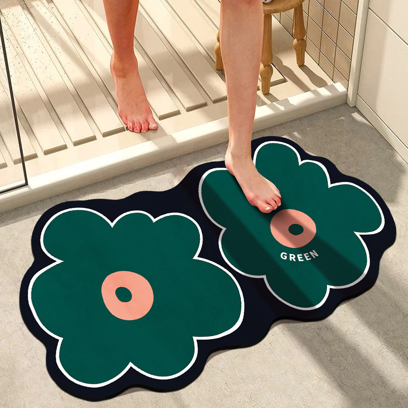 花朵地垫吸水卫生间门口软硅藻泥速干防滑垫家用厕所垫子浴室门垫,居家布艺,家用脚垫,淘宝优惠券,粉丝福利购,淘宝优惠卷