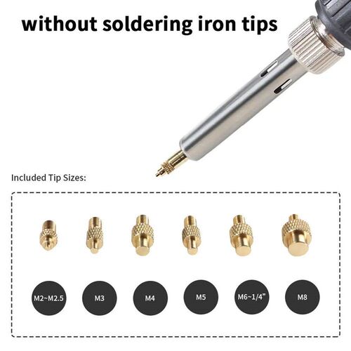 Heat Insert Nut Iron Tip M2 M3 M4 M5 M6 M8 Brass Thread Embe