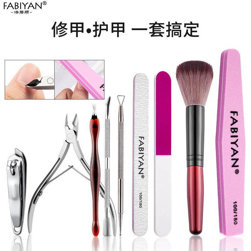 10PCS Sanding Nail File Nail Art Buffer Salon Glitter Tools - 实物图