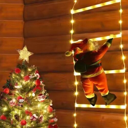 Christmas  LED Santa Claus Climbing Ladder Light USB Plug
