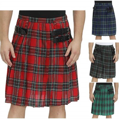 Mens plaid skirt Scottish holiday skirt Mens plaid