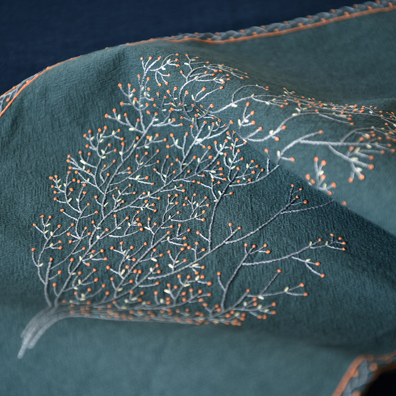 一叶知秋手工DIY茶席餐垫绣花材料包亚麻棉布欧式刺绣材料,居家布艺,缝纫DIY材料套装,淘宝优惠券,粉丝福利购,淘宝优惠卷