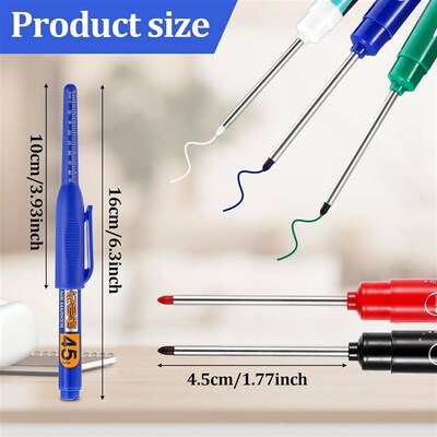 4-40Pcs White/Black/Blue/Red 45mm Deep Hole Marker Pens Long