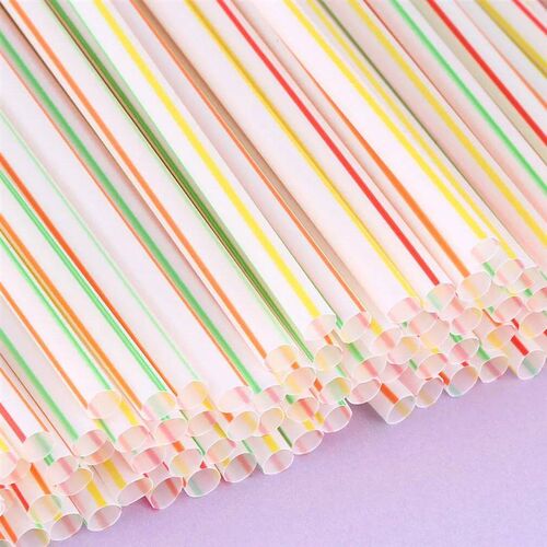 Hot Sale 100 Pcs Disposable Plastic Drinking Straws Multi-co