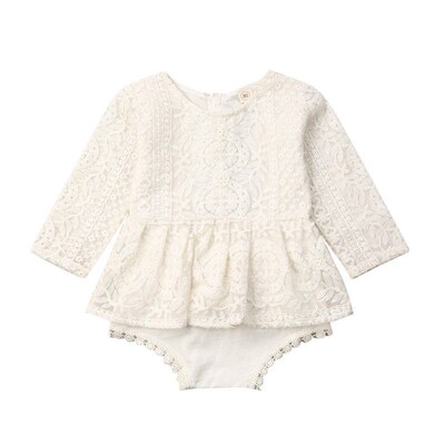 Newborn Baby Girls Rompers Summer Autumn Lace Flower Backles
