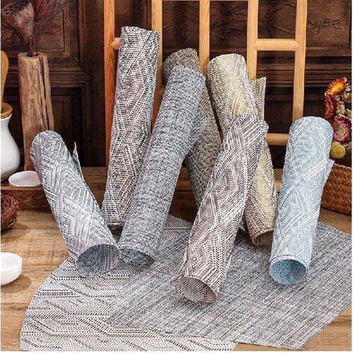 1Pc Fan Shaped Placemat Diamond Pattern PVC Heat Insulation