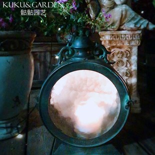 欧式复古深绿色仿古风灯灯笼花园庭院酒吧别墅创意摆件装饰烛台