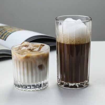 Iced coffee mug, iced mocha latte glass