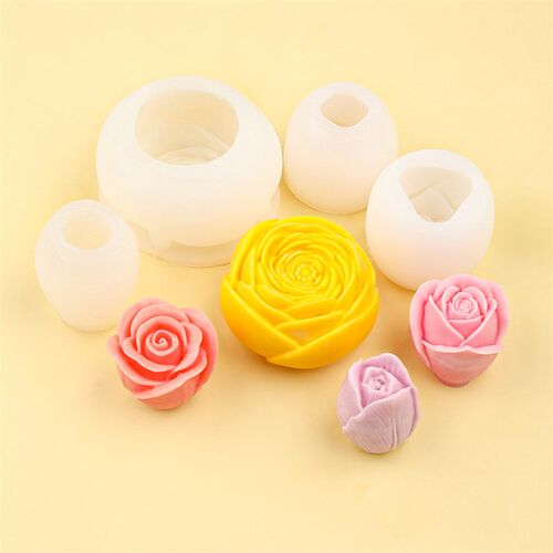 Flower Candle Tulip Rose Mold Diy Handmade Soap Budded Rose