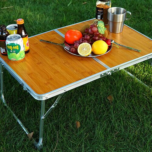 Outdoor Picnic Barbecue Bamboo Wood Bamboo Board Table Campi