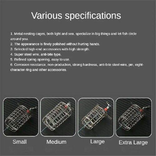 1/3/5PCS Size Fishing Feeder Stainless Steel Bait Thrower