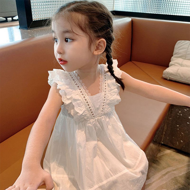 Kids Girls Dresses 2023 New Summer Lace Princess Dresses Chi图片
