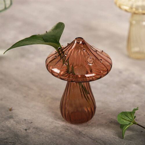 Desktop Decoration Vase Creative Mushroom Shaped Transparent