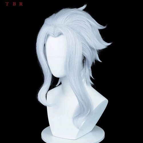 Fatui Doctor Il Dottore Cosplay Wig Game Short Light Blue