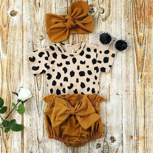 new2021 Fashion Newborn Toddler Baby Girls Clothes Sets Leop