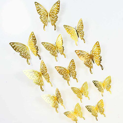 12Pcs 3D Hollow Butterfly Wall er DIY Art Kids Room Home Wal