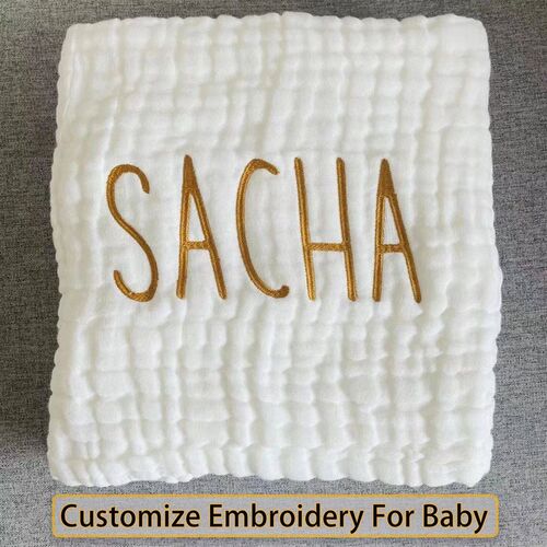 Blanket Customize Bebe Name 6 Layer Baby Bath Towel Cotton B