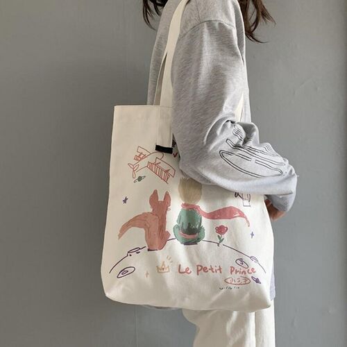 New Fashion Canvas Bag Reusable Shopping Bag Large Folding