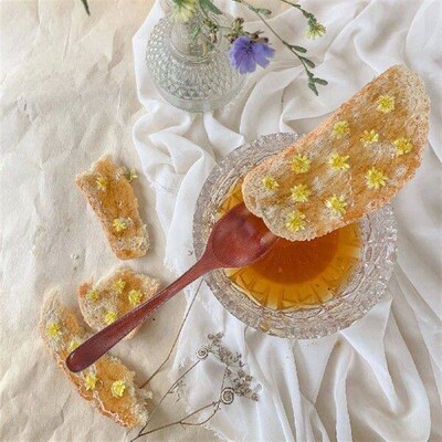 2 Pcs Wooden Coffee Spoon Honey Stirring Spoons Teaspoon