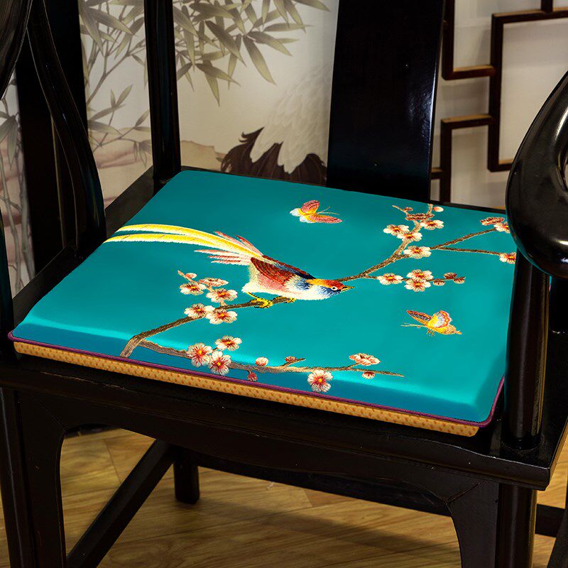 椅垫中式刺绣蝴蝶皇宫椅圈椅太师椅餐椅屁股薄垫防滑实木椅垫定制,居家布艺,椅垫,淘宝优惠券,粉丝福利购,淘宝优惠卷