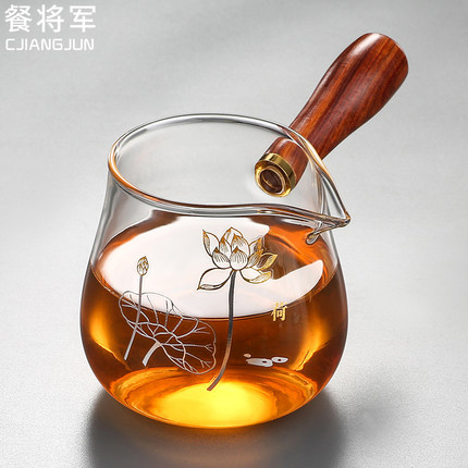 玻璃公道杯侧把高档加厚公杯耐高温分茶器大容量茶海套装功夫茶具