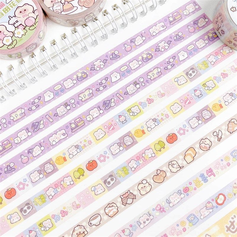 拉条花边胶带奶油兔暹罗猫饭团布丁可爱闪砂和纸手帐拼贴边框素材,文具电教/文化用品/商务用品,和纸胶带,淘宝优惠券,粉丝福利购,淘宝优惠卷