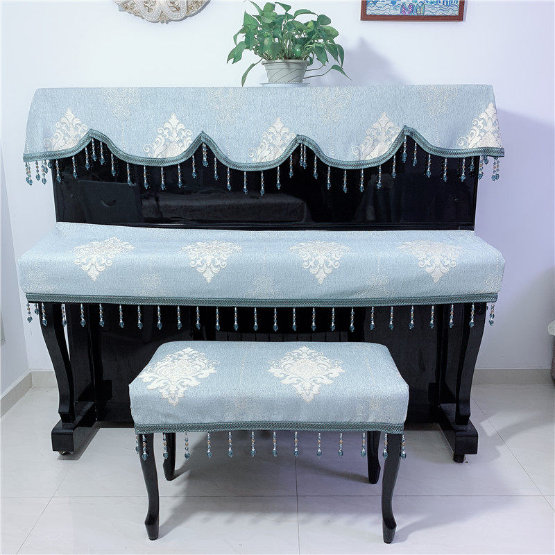 现代布艺欧式钢琴罩韩版蕾丝钢琴套钢琴防尘三件套键盘罩钢琴凳罩
