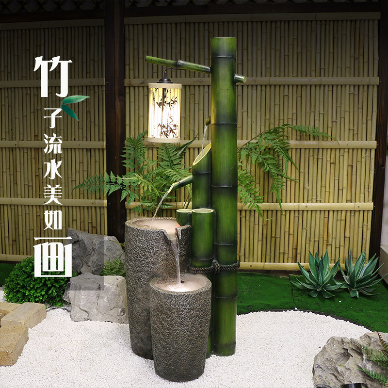 竹子流水落地装饰入户花园造景上水石循环水假山喷泉加湿客厅摆件,家居饰品,流水摆件,淘宝优惠券,粉丝福利购,淘宝优惠卷