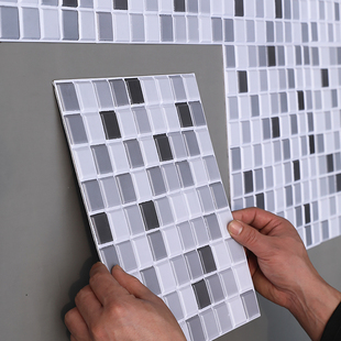 3D马赛克墙贴卫生间洗澡防水瓷砖贴纸自粘墙纸翻新淋浴房装饰防潮