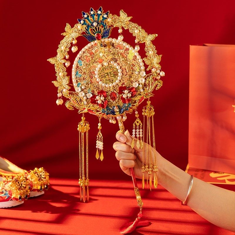 舞绣缘双面新娘团扇手捧花diy材料包中式结婚礼古风重工秀禾扇子,家居饰品,工艺扇/团扇/喜扇/折扇,淘宝优惠券,粉丝福利购,淘宝优惠卷
