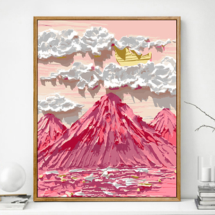 画画diy数字油画花卉手工填充手绘填色治愈装饰油彩上色水彩涂鸦