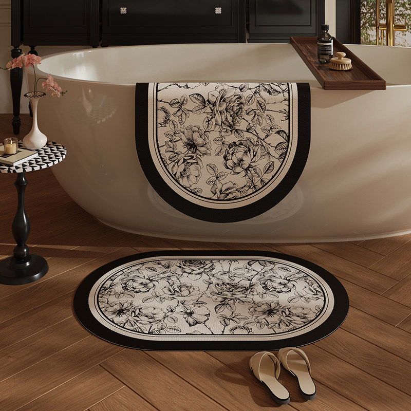 罗塞尔法式中式中古风复古洗手间浴室吸水地垫防滑浴室卫生间门垫,居家布艺,家用脚垫,淘宝优惠券,粉丝福利购,淘宝优惠卷
