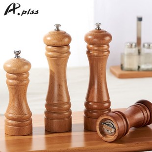 APLSS现磨胡椒磨/盐磨手动胡椒粒花椒海盐研磨器研磨瓶碾磨器木质