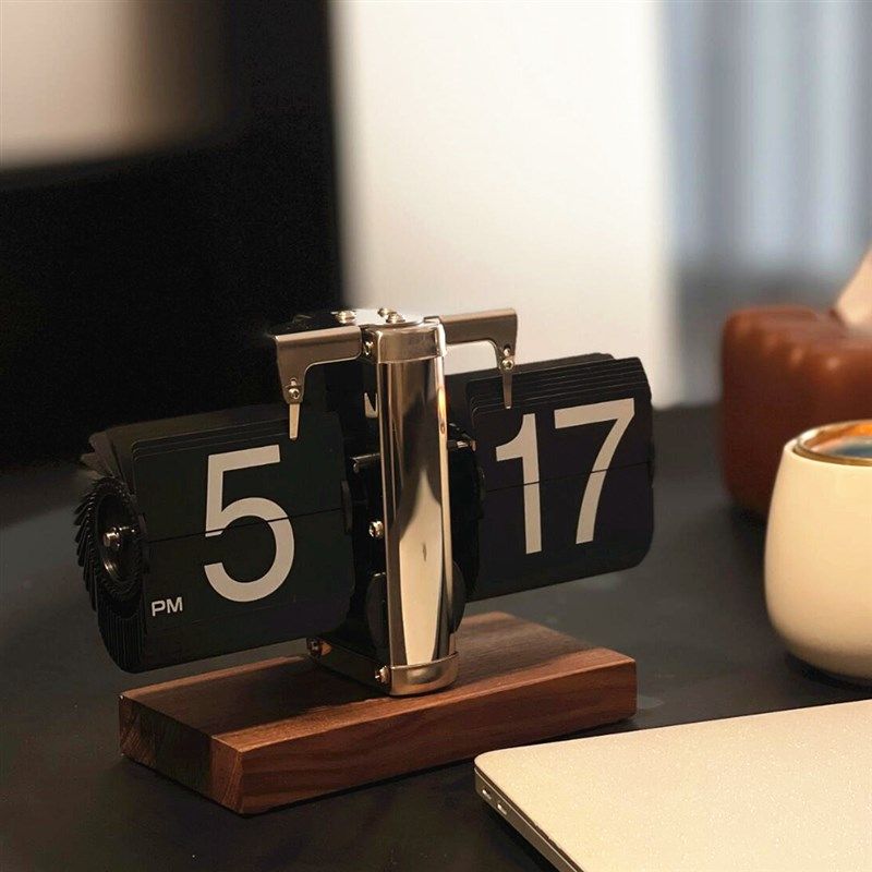 【GR】复古自动机械翻页时钟桌面摆件家居钟表机械个性创意座钟,家居饰品,座钟,淘宝优惠券,粉丝福利购,淘宝优惠卷