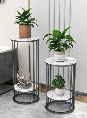 北欧轻奢大理石花架子式绿萝室内53097阳视台铁艺置物架电柜落地