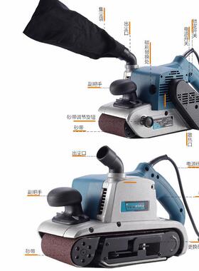 砂带机手提式XNS砂带家用型木工平面金属机抛砂光打磨机除锈光机