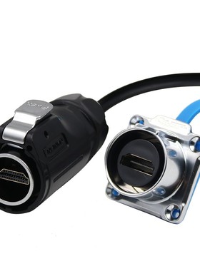 凌科防水连接器LP-2航空插头HDMI航插接插件公母插座头带线1米