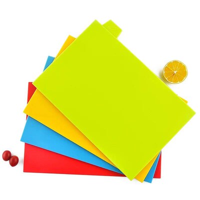 4Pcs/Set Chopping Board with Holder Plastic Cutting Boards K
