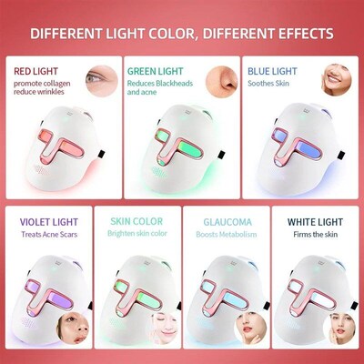 7 Colors Photon Facial LED Mask Red Light Therapy Anti Aging