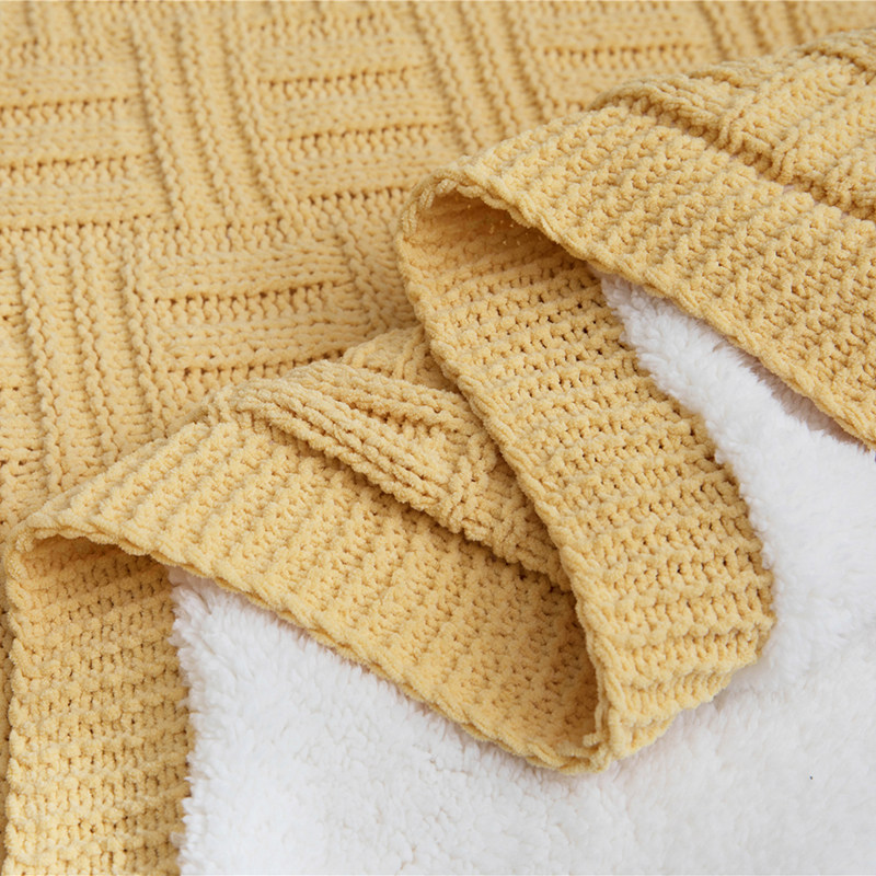 针织毛线毯羊羔绒层加厚保暖毛毯子办公室午睡沙发汽车空调盖毯,床上用品,休闲毯/毛毯/绒毯,淘宝优惠券,粉丝福利购,淘宝优惠卷