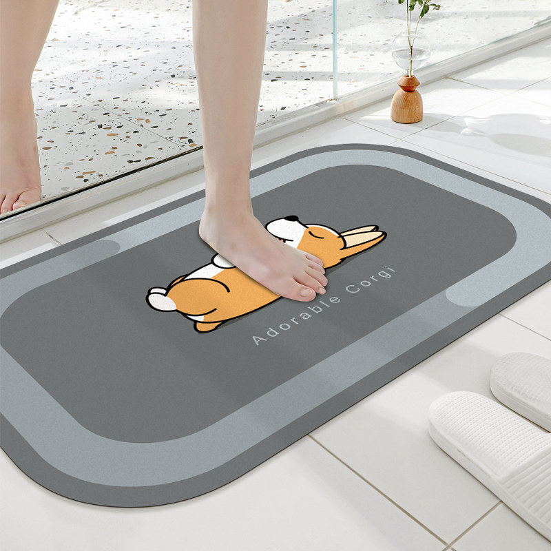 卡通硅藻泥软垫吸水卫生间地垫浴室防滑厕所门垫入户进门门口地毯,居家布艺,家用脚垫,淘宝优惠券,粉丝福利购,淘宝优惠卷