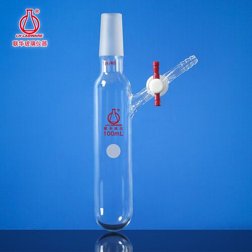 标塞具外磨口反应管(具标准四氟节门)联华玻璃仪器  LH-41