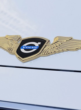 2018款沃尔沃XC60 V60 S90 V40 S60L改装专用机盖标金属车标装饰