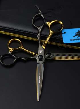 黑金色迪马希柄款美发剪刀理发剪平剪 刘海剪牙剪打薄剪 FMLT-01