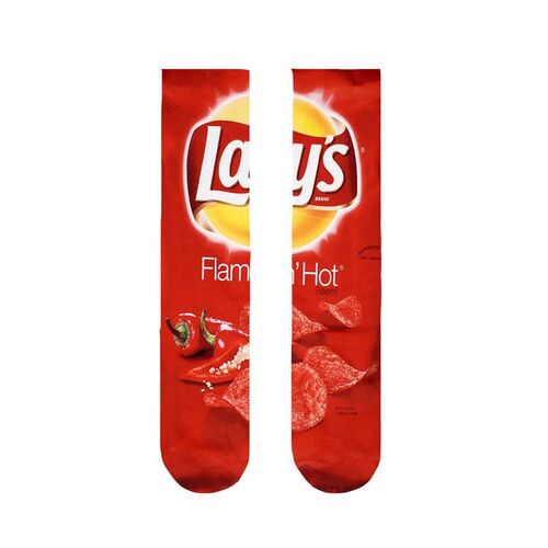 1 pair Funny Unisex Men Art Socks women  Potato chips Knee
